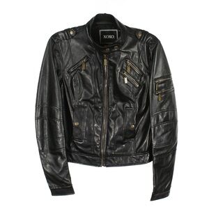 Vintage 2000s Y2K XOXO Faux Leather Moto Grunge Multi Pocket Jacket Material